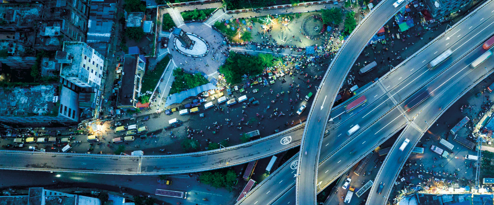 Vista aérea de infraestructura urbana