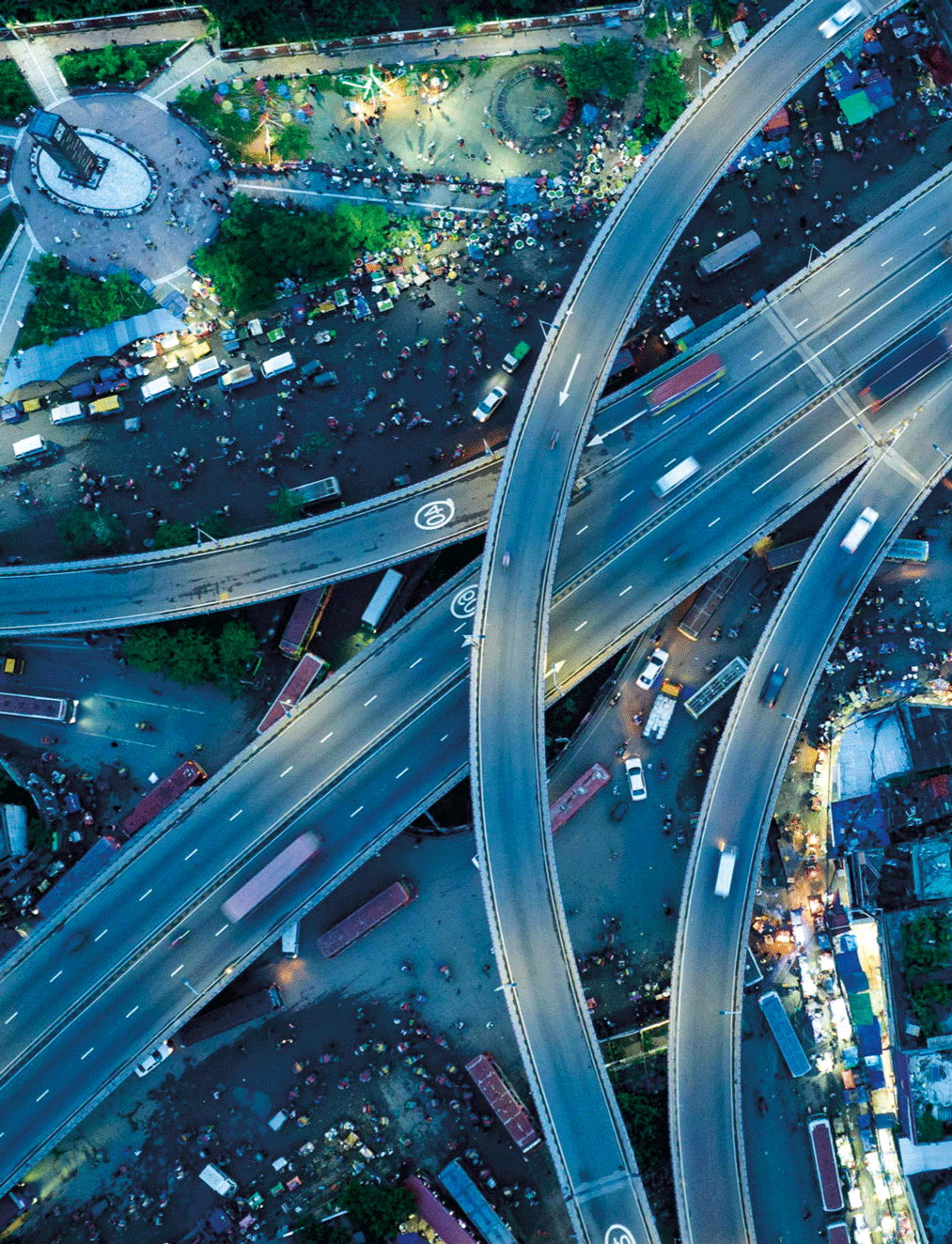 Vista aérea de infraestructura urbana